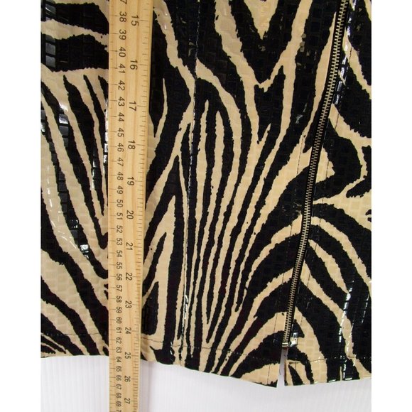 VINTAGE Misook Jacket XS Brown Full Zip Shiny Evenings Zebra Print - Picture 4 of 9